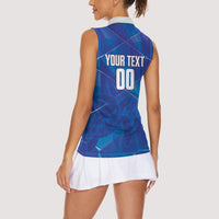 Cayman Islands Basketball Custom Women Sleeveless Polo Shirt Sea Turtle Sporty Style