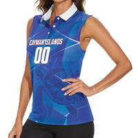 Cayman Islands Basketball Custom Women Sleeveless Polo Shirt Sea Turtle Sporty Style