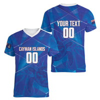 Cayman Islands Basketball Custom Women V-Neck T-Shirt Sea Turtle Sporty Style