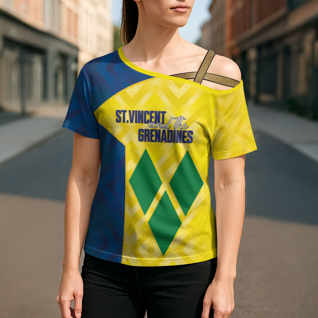 Saint Vincent and the Grenadines Basketball Custom Cross Shoulder Shirt Sporty Style