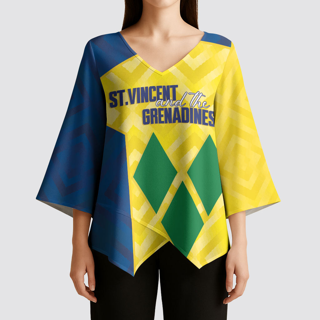 Saint Vincent and the Grenadines Basketball Custom Kimono Sleeve Blouse Sporty Style