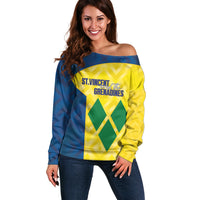 Saint Vincent and the Grenadines Basketball Custom Off Shoulder Sweater Sporty Style
