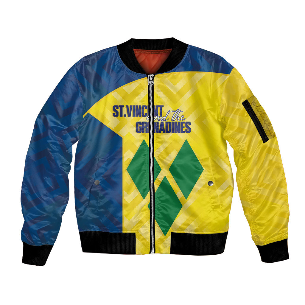 Saint Vincent and the Grenadines Basketball Custom Sleeve Zip Bomber Jacket Sporty Style