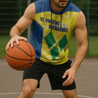 Saint Vincent and the Grenadines Basketball Custom Sleeveless Hoodie Sporty Style