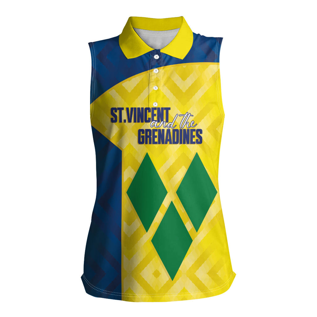 Saint Vincent and the Grenadines Basketball Custom Women Sleeveless Polo Shirt Sporty Style