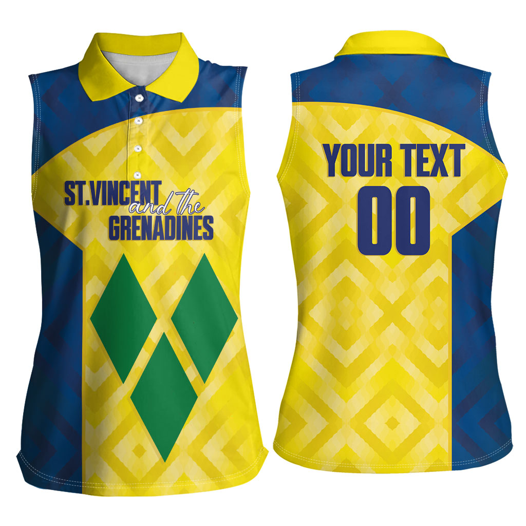 Saint Vincent and the Grenadines Basketball Custom Women Sleeveless Polo Shirt Sporty Style