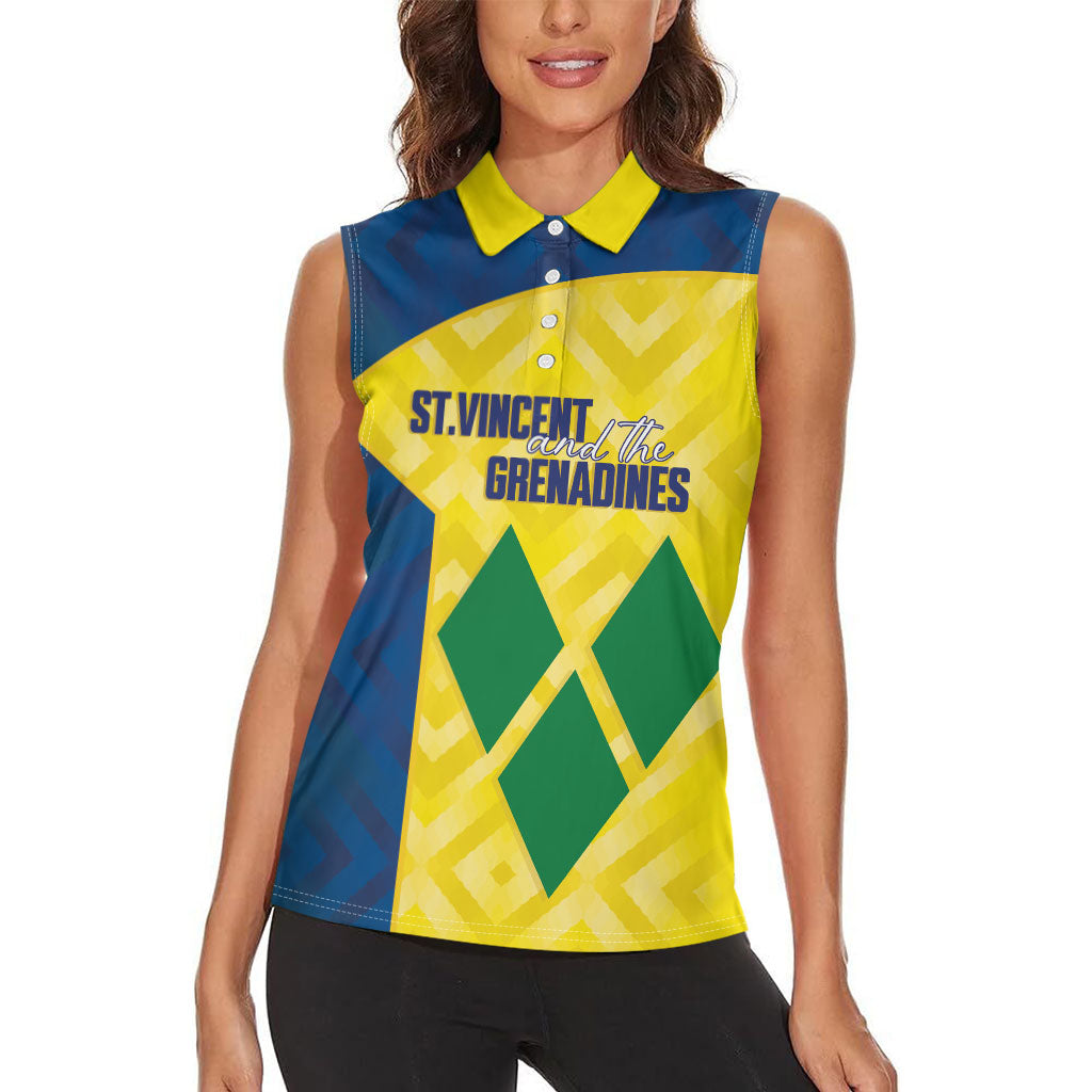 Saint Vincent and the Grenadines Basketball Custom Women Sleeveless Polo Shirt Sporty Style