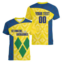 Saint Vincent and the Grenadines Basketball Custom Women V-Neck T-Shirt Sporty Style
