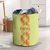 Bon Fete Kweyol Sent Lisi Laundry Basket Saint Lucia Creole Day Madras Motifs Yellow
