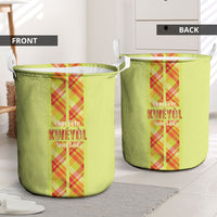 Bon Fete Kweyol Sent Lisi Laundry Basket Saint Lucia Creole Day Madras Motifs Yellow