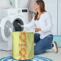 Bon Fete Kweyol Sent Lisi Laundry Basket Saint Lucia Creole Day Madras Motifs Yellow