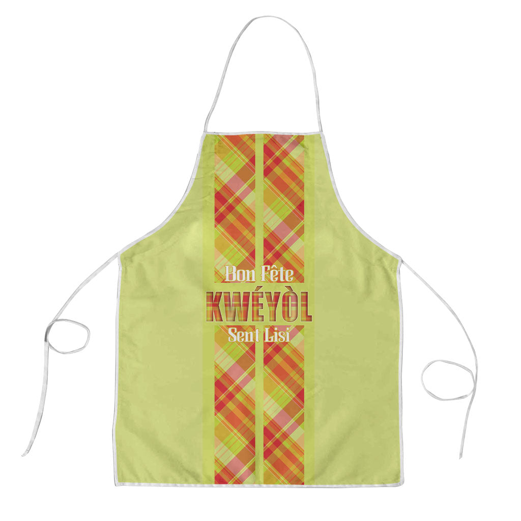Bon Fete Kweyol Sent Lisi Apron Saint Lucia Creole Day Madras Motifs Yellow