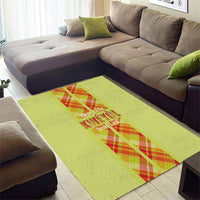 Bon Fete Kweyol Sent Lisi Area Rug Saint Lucia Creole Day Madras Motifs Yellow