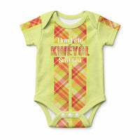 Personalized Bon Fete Kweyol Sent Lisi Baby Onesie Saint Lucia Creole Day Madras Motifs Yellow