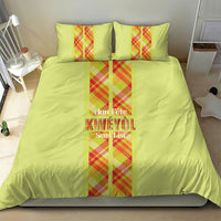 Bon Fete Kweyol Sent Lisi Bedding Set Saint Lucia Creole Day Madras Motifs Yellow