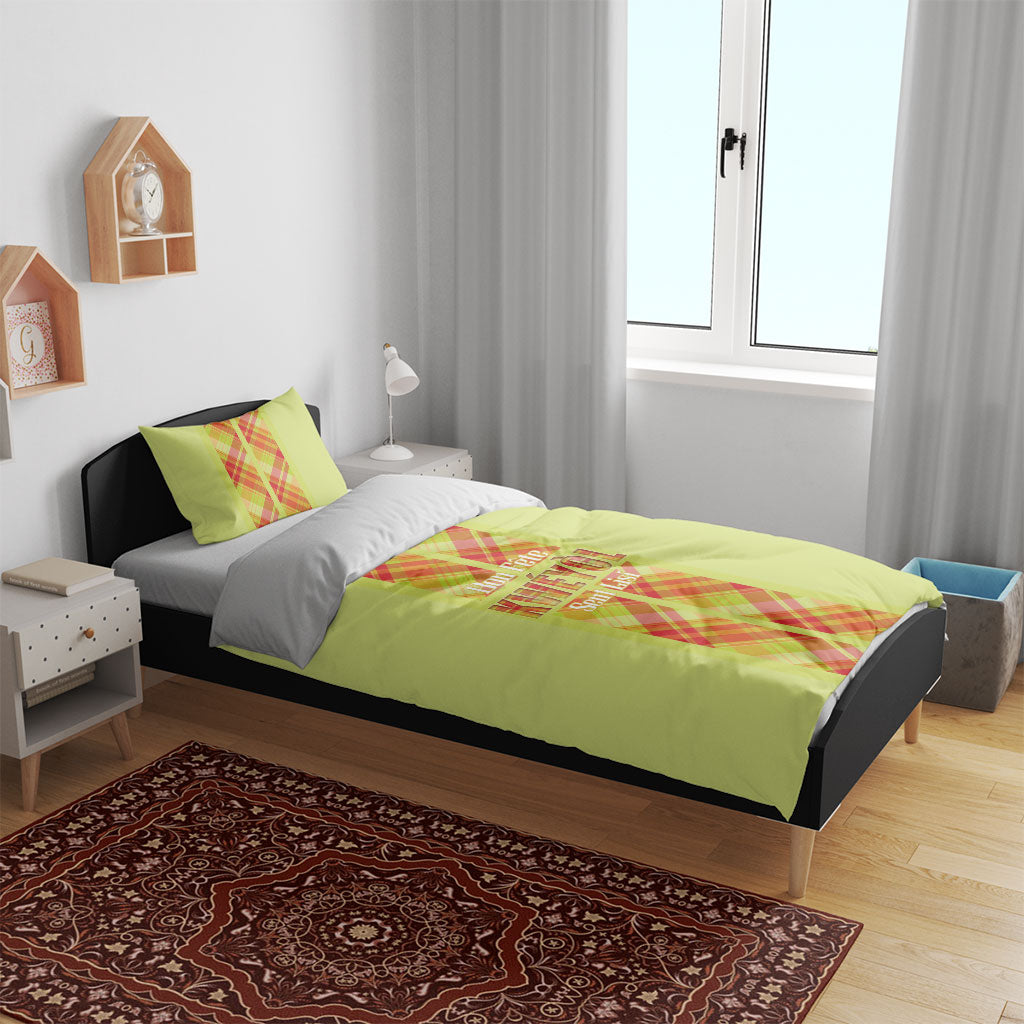 Bon Fete Kweyol Sent Lisi Bedding Set Saint Lucia Creole Day Madras Motifs Yellow