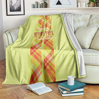 Bon Fete Kweyol Sent Lisi Blanket Saint Lucia Creole Day Madras Motifs Yellow