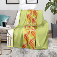 Bon Fete Kweyol Sent Lisi Blanket Saint Lucia Creole Day Madras Motifs Yellow