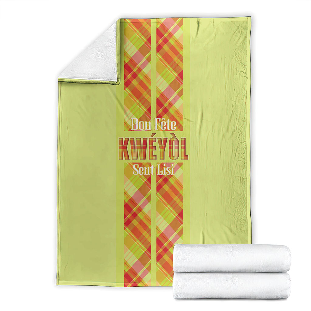 Bon Fete Kweyol Sent Lisi Blanket Saint Lucia Creole Day Madras Motifs Yellow