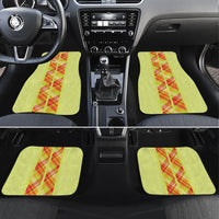 Personalized Bon Fete Kweyol Sent Lisi Car Mats Saint Lucia Creole Day Madras Motifs Yellow