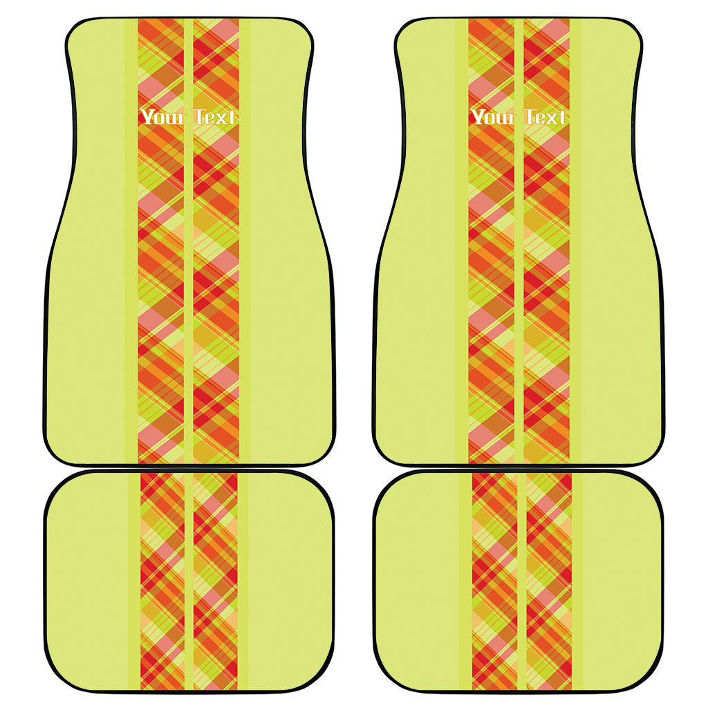 Personalized Bon Fete Kweyol Sent Lisi Car Mats Saint Lucia Creole Day Madras Motifs Yellow