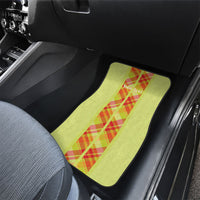 Personalized Bon Fete Kweyol Sent Lisi Car Mats Saint Lucia Creole Day Madras Motifs Yellow