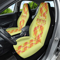 Bon Fete Kweyol Sent Lisi Car Seat Cover Saint Lucia Creole Day Madras Motifs Yellow
