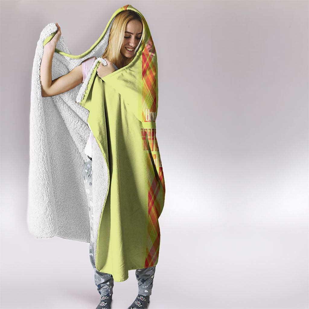 Bon Fete Kweyol Sent Lisi Hooded Blanket Saint Lucia Creole Day Madras Motifs Yellow