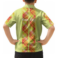 Personalized Bon Fete Kweyol Sent Lisi Kid Hawaiian Shirt Saint Lucia Creole Day Madras Motifs Yellow