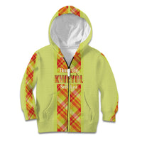 Personalized Bon Fete Kweyol Sent Lisi Kid Hoodie Saint Lucia Creole Day Madras Motifs Yellow