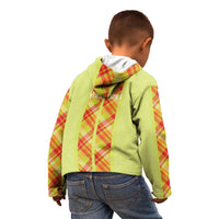 Personalized Bon Fete Kweyol Sent Lisi Kid Hoodie Saint Lucia Creole Day Madras Motifs Yellow