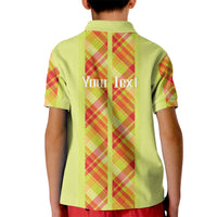 Personalized Bon Fete Kweyol Sent Lisi Kid Polo Shirt Saint Lucia Creole Day Madras Motifs Yellow