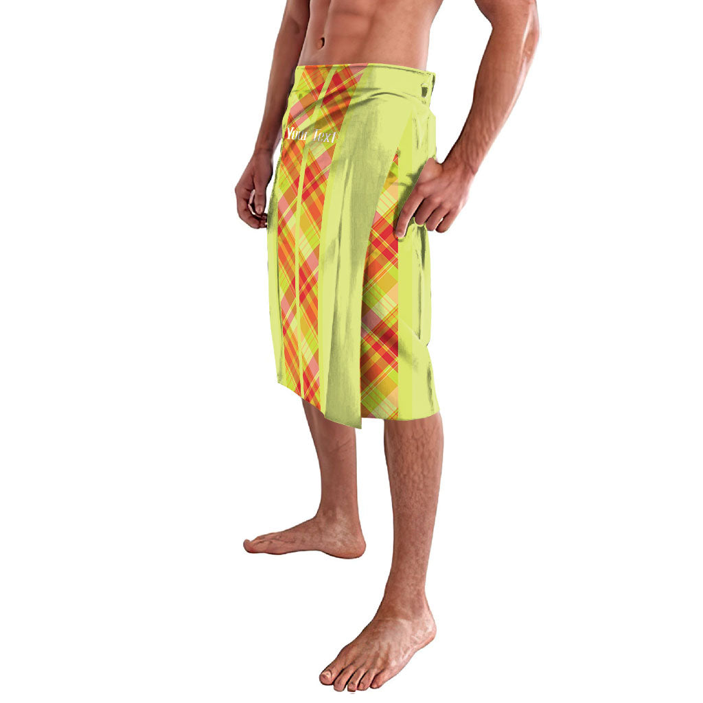 Personalized Bon Fete Kweyol Sent Lisi Lavalava Saint Lucia Creole Day Madras Motifs Yellow