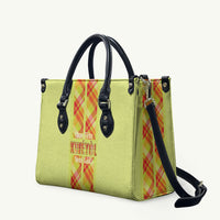 Bon Fete Kweyol Sent Lisi Leather Bag Saint Lucia Creole Day Madras Motifs Yellow