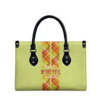Bon Fete Kweyol Sent Lisi Leather Bag Saint Lucia Creole Day Madras Motifs Yellow