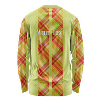 Personalized Bon Fete Kweyol Sent Lisi Long Sleeve Shirt Saint Lucia Creole Day Madras Motifs Yellow