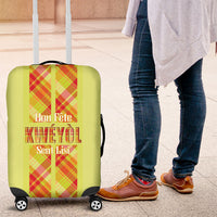 Bon Fete Kweyol Sent Lisi Luggage Cover Saint Lucia Creole Day Madras Motifs Yellow