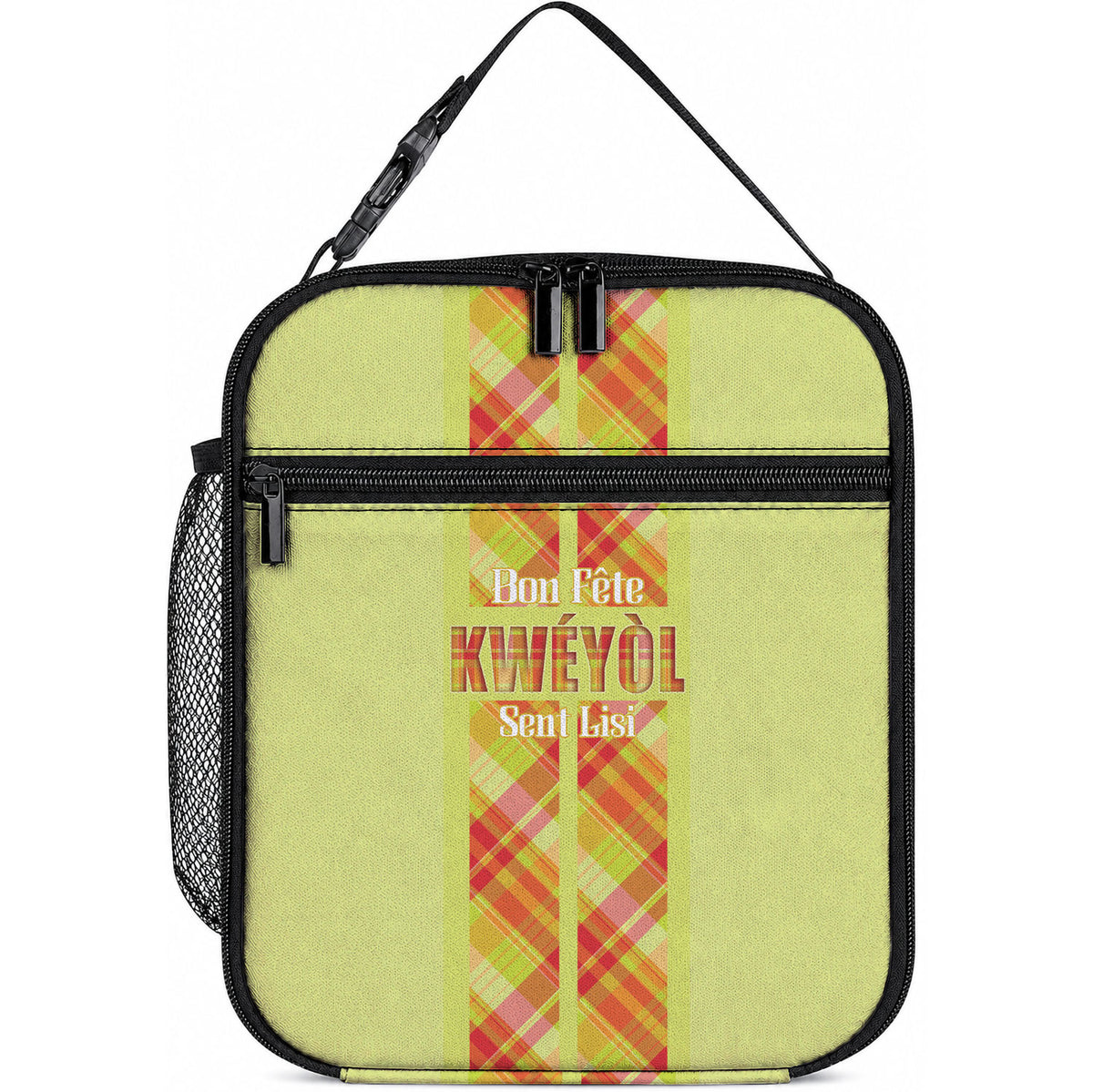 Bon Fete Kweyol Sent Lisi Lunch Bag Saint Lucia Creole Day Madras Motifs Yellow