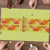 Bon Fete Kweyol Sent Lisi Puzzle Saint Lucia Creole Day Madras Motifs Yellow