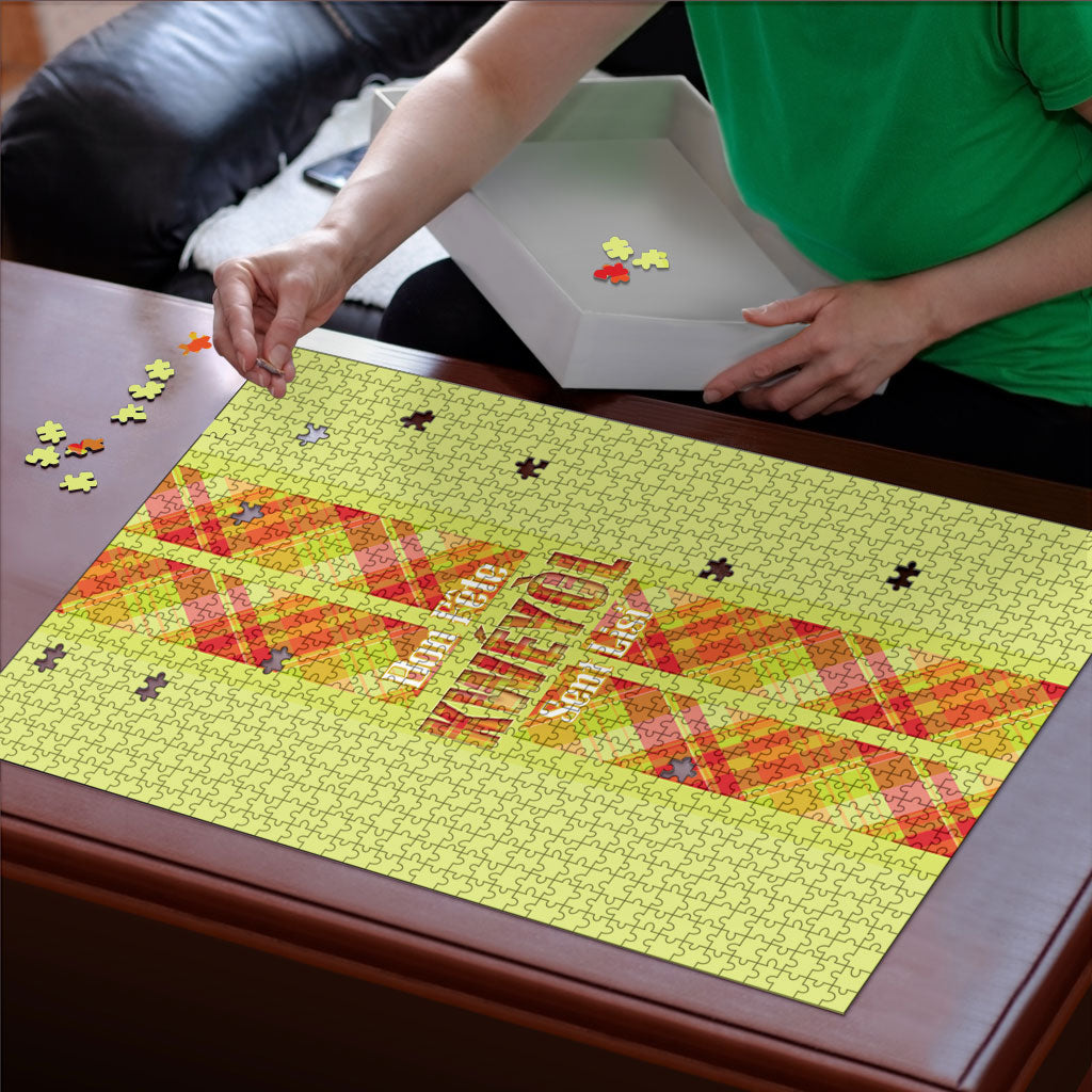 Bon Fete Kweyol Sent Lisi Puzzle Saint Lucia Creole Day Madras Motifs Yellow