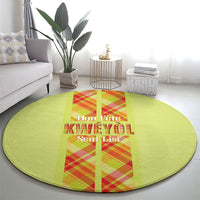 Bon Fete Kweyol Sent Lisi Round Carpet Saint Lucia Creole Day Madras Motifs Yellow
