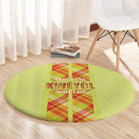 Bon Fete Kweyol Sent Lisi Round Carpet Saint Lucia Creole Day Madras Motifs Yellow