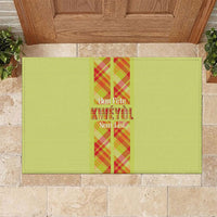 Bon Fete Kweyol Sent Lisi Rubber Doormat Saint Lucia Creole Day Madras Motifs Yellow