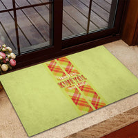 Bon Fete Kweyol Sent Lisi Rubber Doormat Saint Lucia Creole Day Madras Motifs Yellow