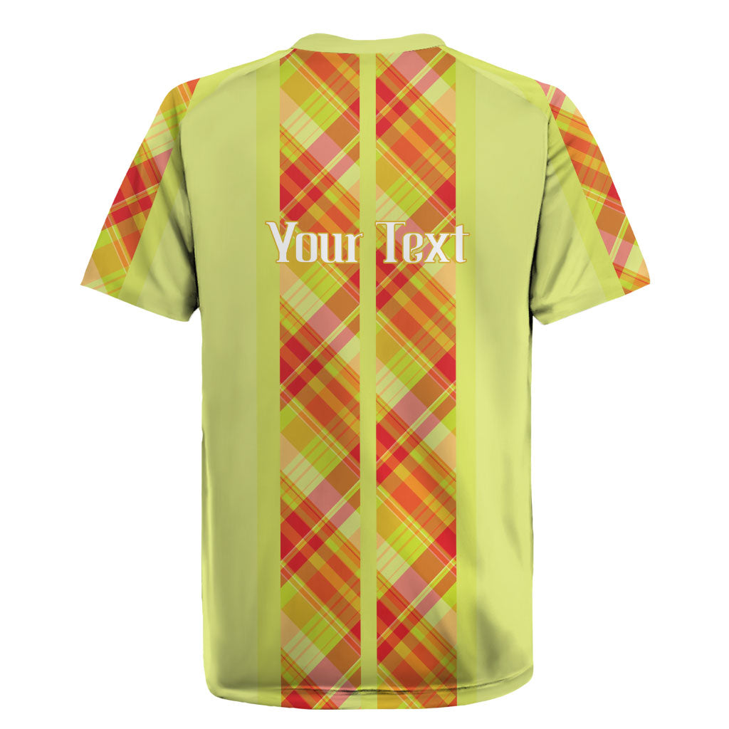 Personalized Bon Fete Kweyol Sent Lisi Rugby Jersey Saint Lucia Creole Day Madras Motifs Yellow