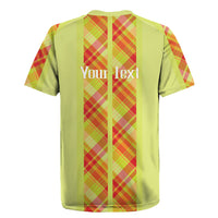 Personalized Bon Fete Kweyol Sent Lisi Rugby Jersey Saint Lucia Creole Day Madras Motifs Yellow
