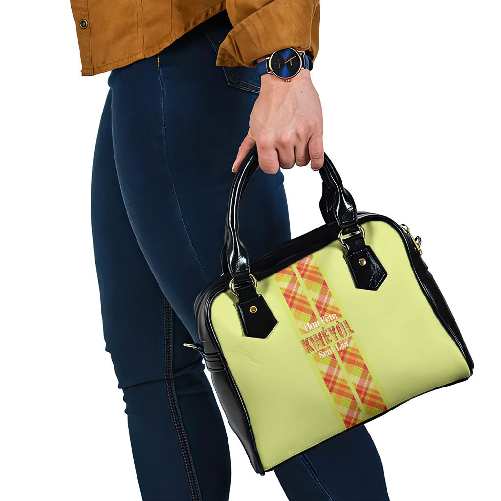 Bon Fete Kweyol Sent Lisi Shoulder Handbag Saint Lucia Creole Day Madras Motifs Yellow