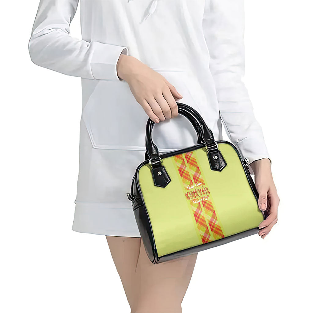 Bon Fete Kweyol Sent Lisi Shoulder Handbag Saint Lucia Creole Day Madras Motifs Yellow