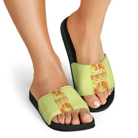 Bon Fete Kweyol Sent Lisi Slide Sandals Saint Lucia Creole Day Madras Motifs Yellow