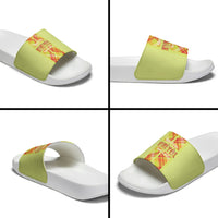 Bon Fete Kweyol Sent Lisi Slide Sandals Saint Lucia Creole Day Madras Motifs Yellow